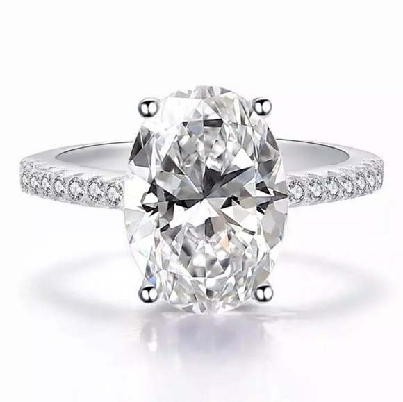 NEW 5 carat Oval Cut Diamond Engagement Ring - Picture 3 of 5